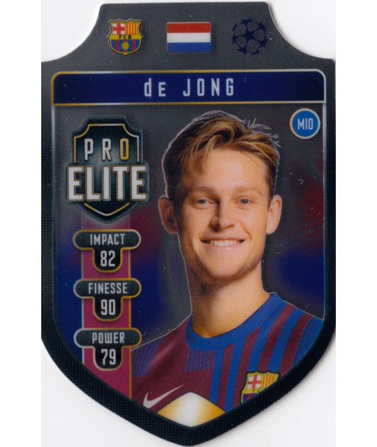 TOPPS MATCH ATTAX UEFA CHAMPIONS LEAGUE 2021-2022 Chrome Pro Elite Frenkie De Jong (FC Barcelona)
